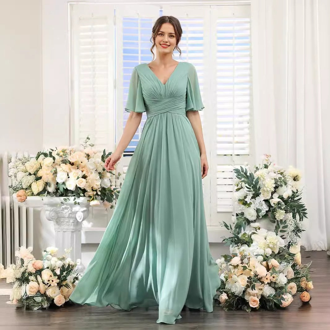 Women's Solid Color Casual Slit Mixed Satin Trousers Dress