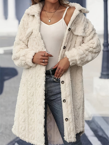 Manteau Femme Teddy Beige Élégant