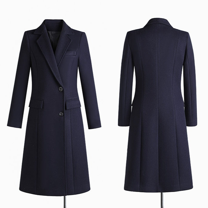 Manteau Femme Long Élégant – Coupe Classique et Chaude | Style Chic Hiver