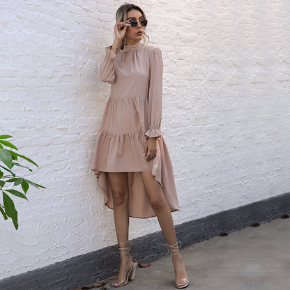 Women's Solid Color Long Sleeve Fishtail Dress