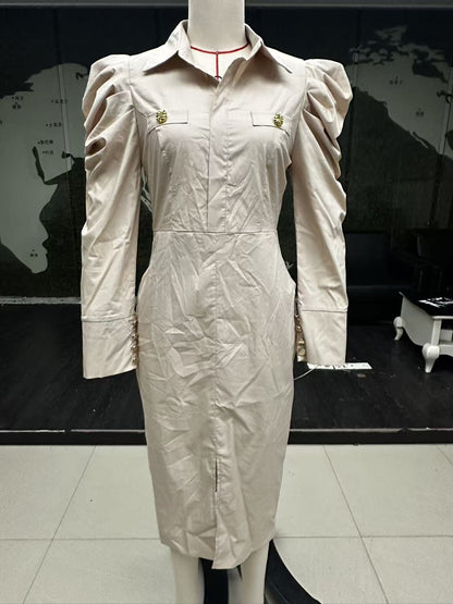 Women's Slim-fit, Elegant, Mid-length Utility Bodycon Dress