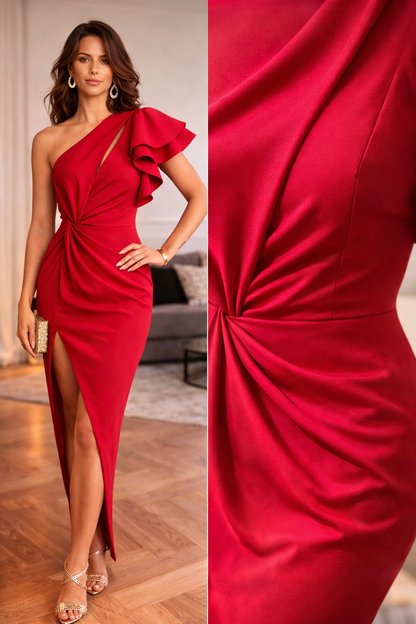 Robe Asymétrique à Volant
