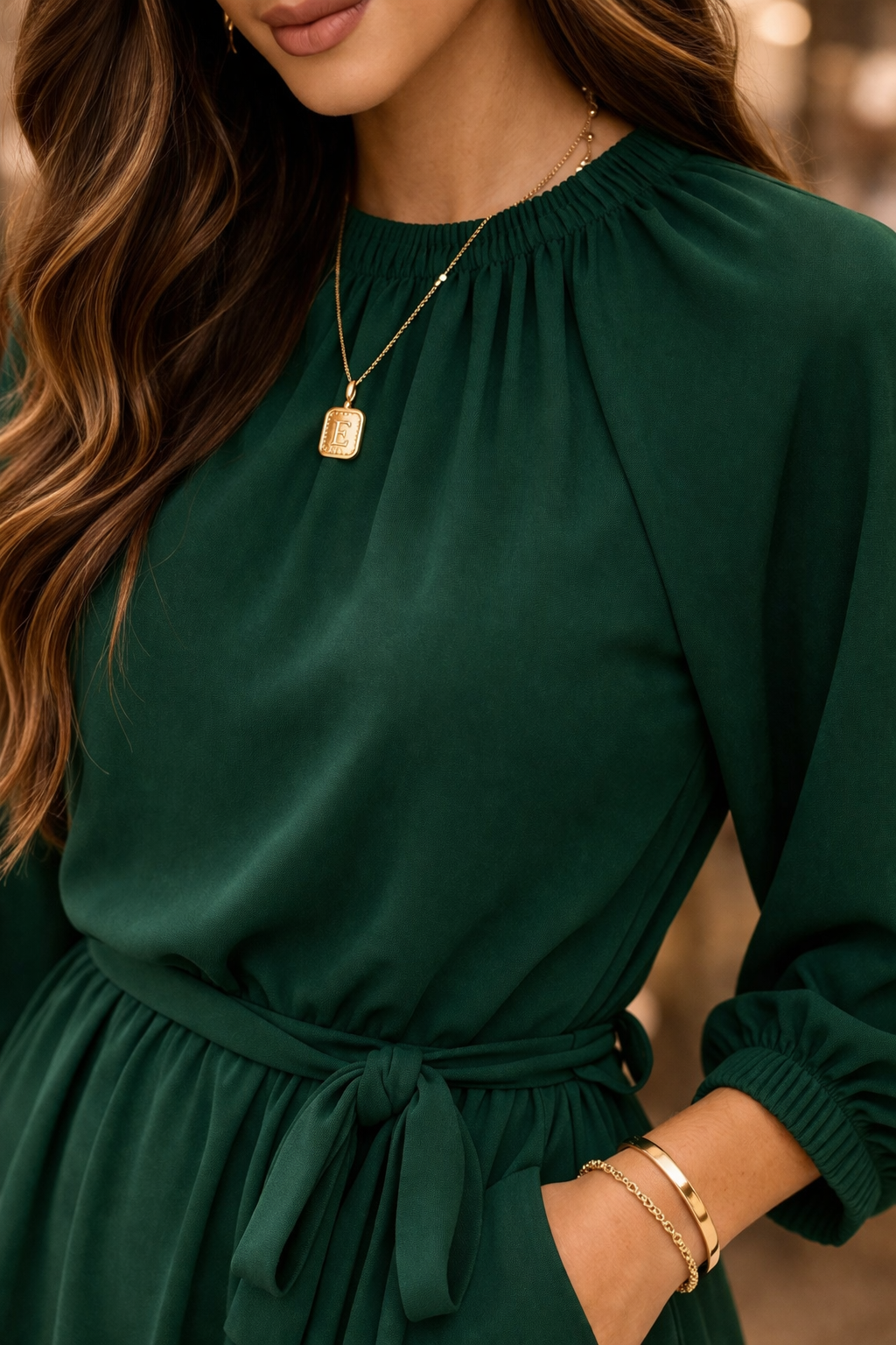 Robe Bordeaux Fluide Ceinturée